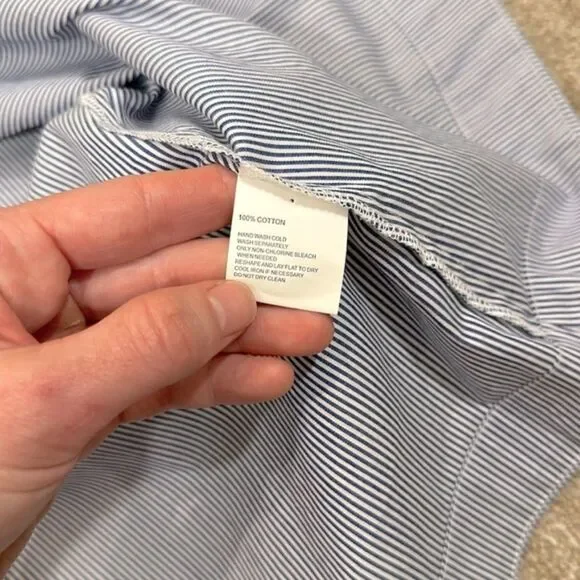 Yyigal Sleeveless Blue White Stripe Cotton Nautical Coastal Dress Women Small - Picture 8 of 8